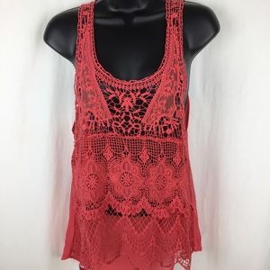 Crochet Lace Front Tank BPM10